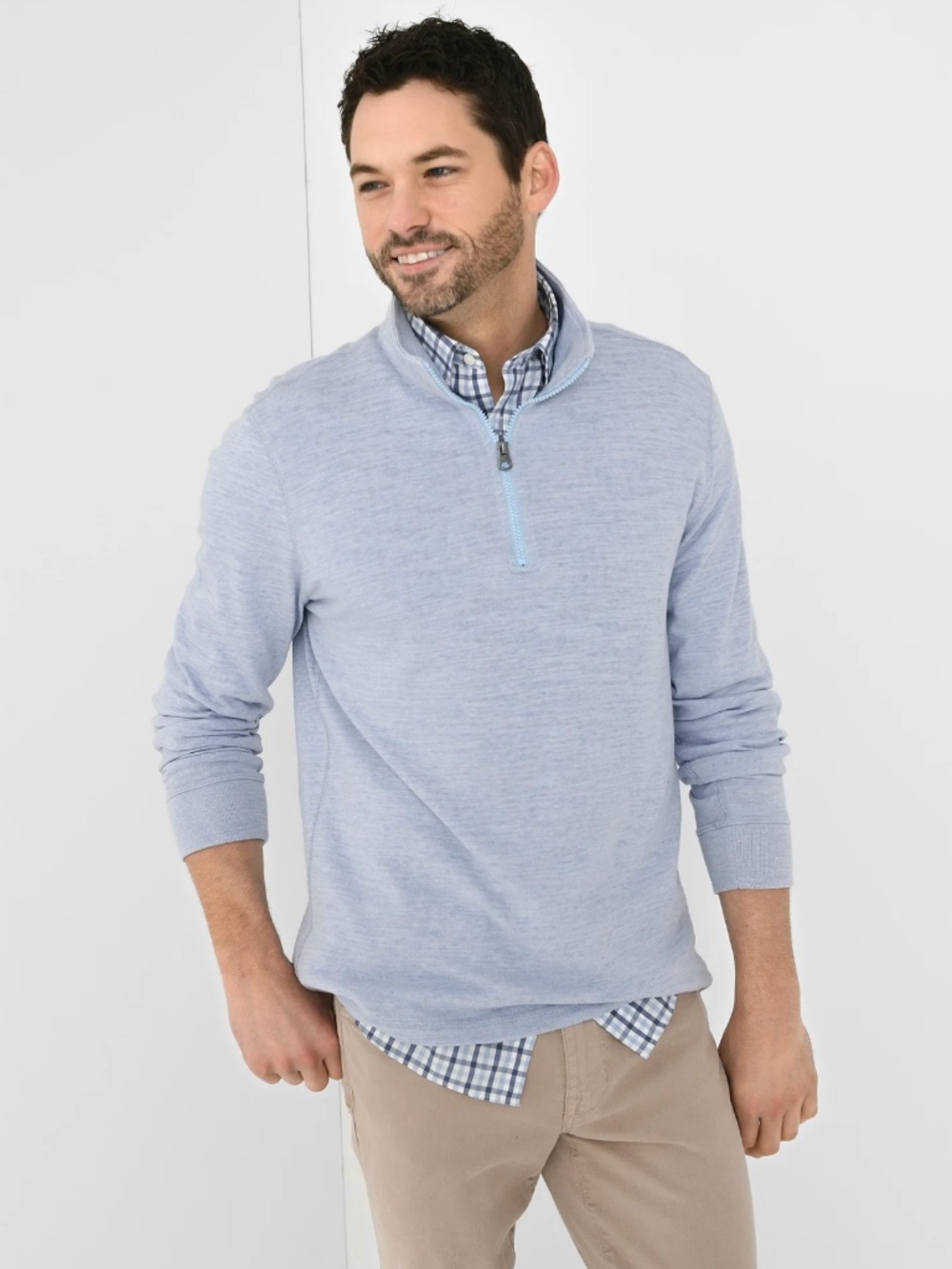 FAHERTY Men's Sunwashed Slub Quarter-Zip XL